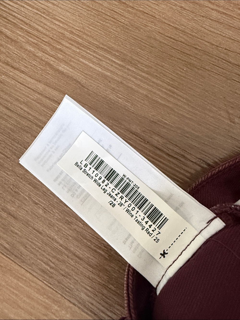NWT Quince Bella Stretch Wide Leg Jeans Wine Tasting Red 25 - Picture 6 of 7